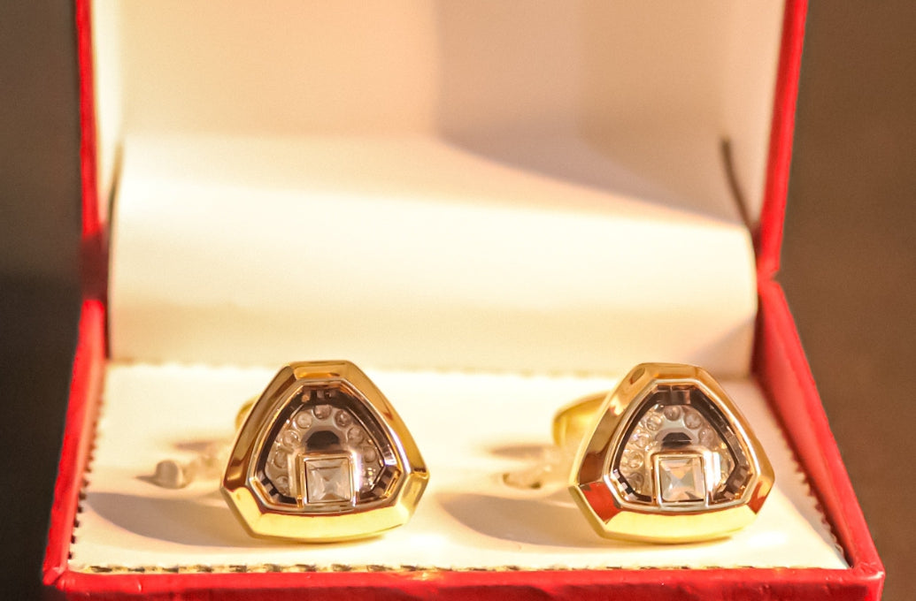 Golden Prestige Triangle Cufflinks